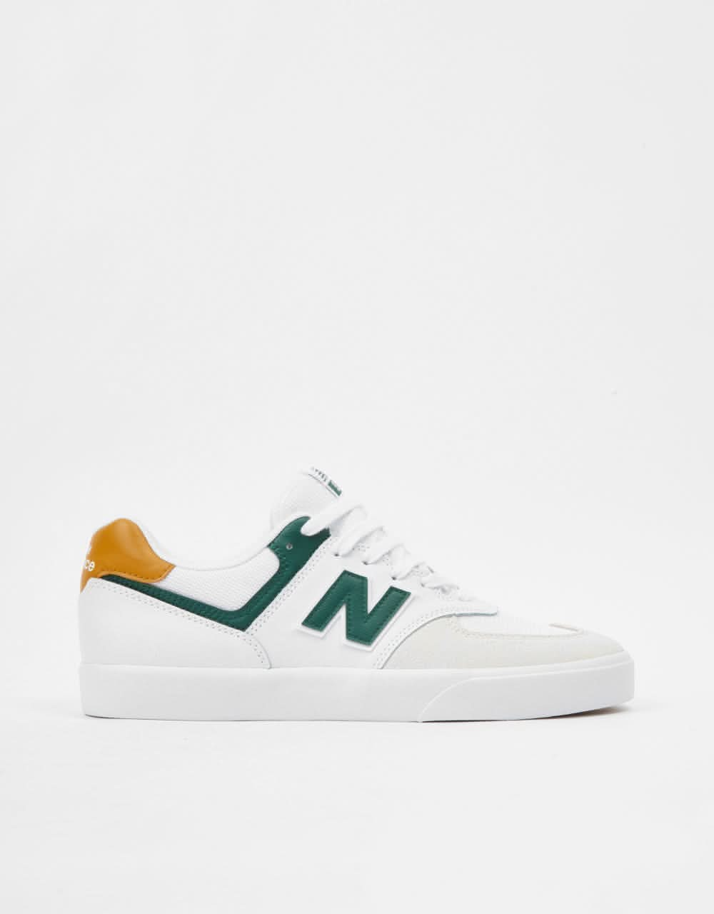 New Balance Numeric 574 Vulc Skate Shoes - White/Forest