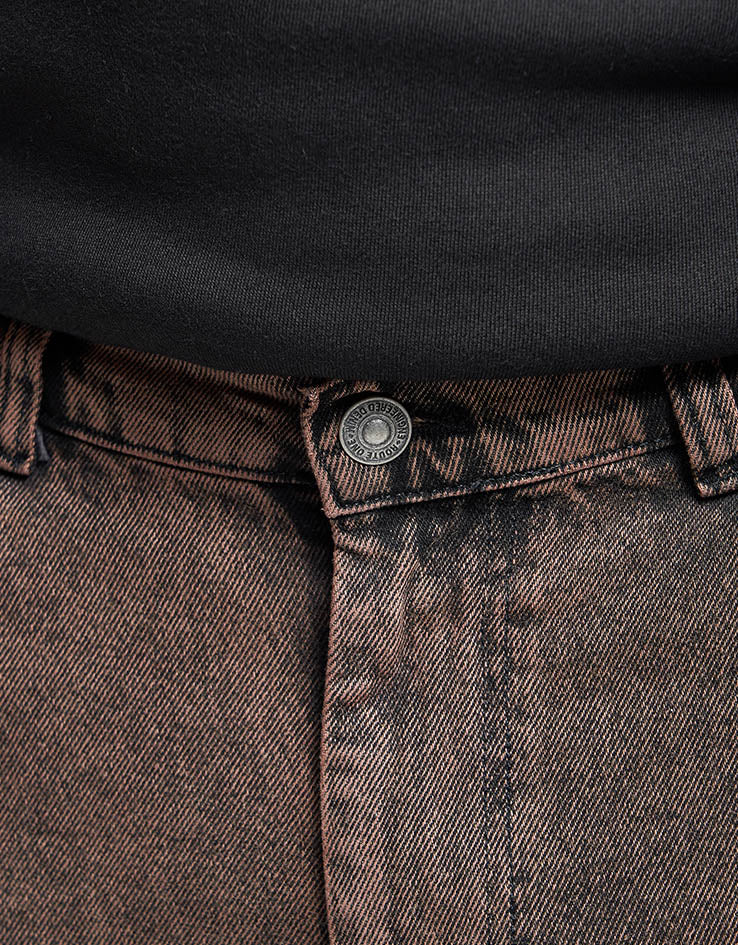 Route One Super Baggy Denim Jeans - Burnt Mahogany