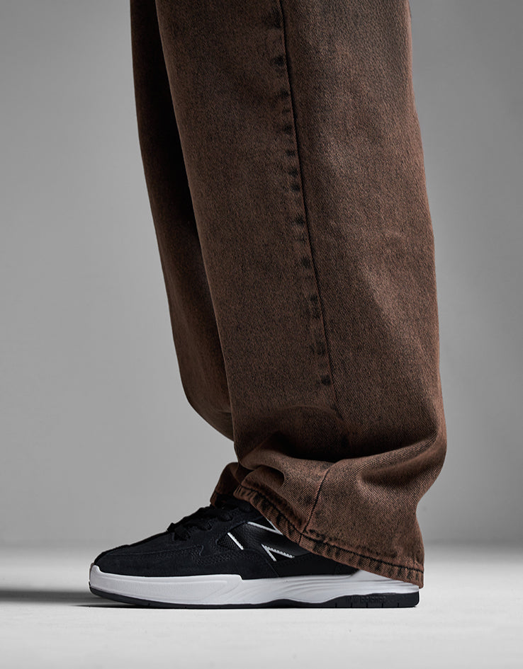 Route One Super Baggy Denim Jeans - Burnt Mahogany