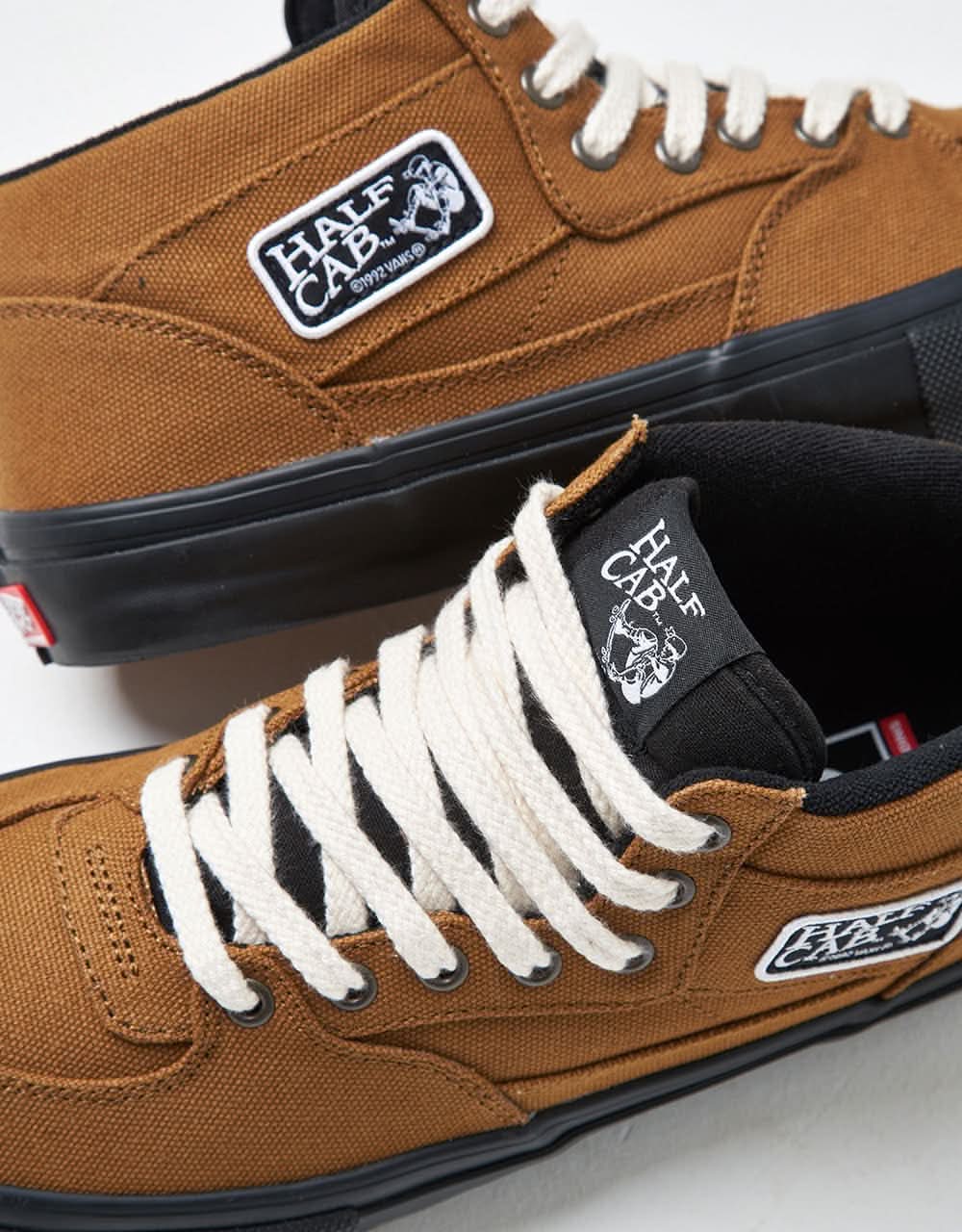 スニーカー [VANS] DUCK CANVAS GOLDEN BROWN/BLACK Vans Skate Half Cab Shoes - brown (duck canvas golden brown