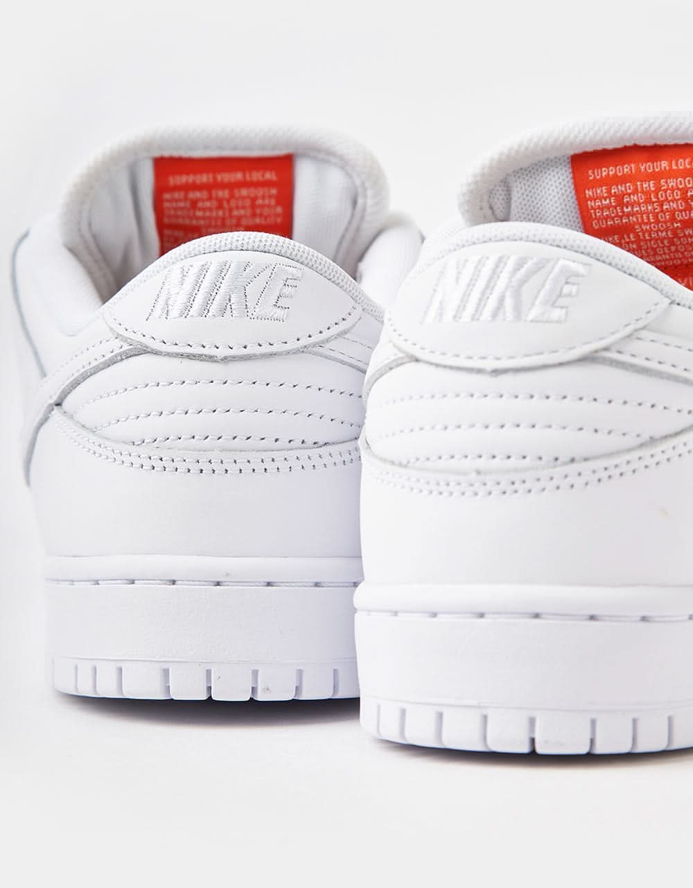 Nike SB 'Orange Label' Dunk Low Pro ISO Skate Shoes - White/White