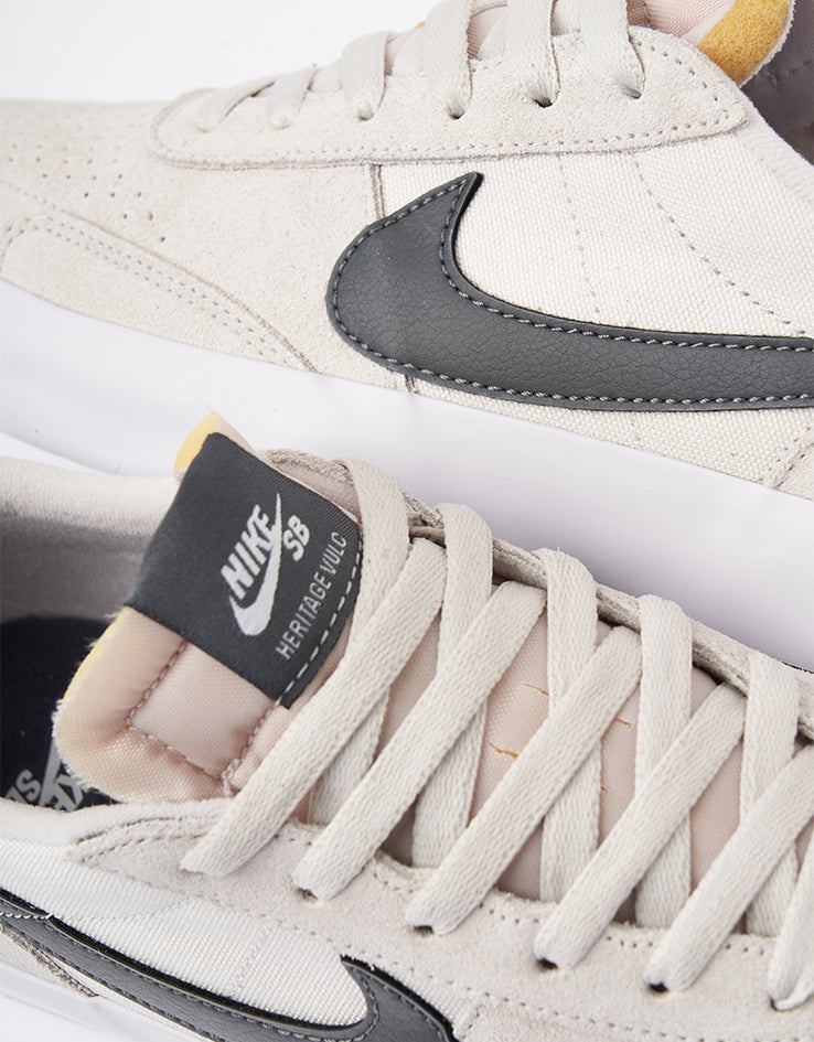 Nike SB Heritage Vulc Skate Shoes - Vast Grey/Iron Grey-Vast Grey-White