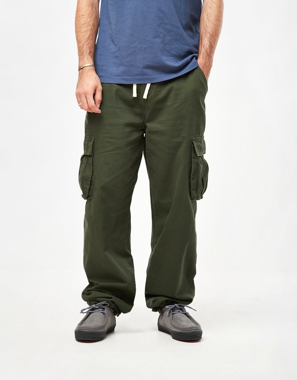 ●GREEN BUTTER●Drawstring Cargo Pants★韓国の人気 Butter Goods Field Cargo Pant - Forest Green | Route One