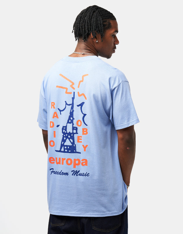 Obey Radio Europa T-Shirt - Digital Violet