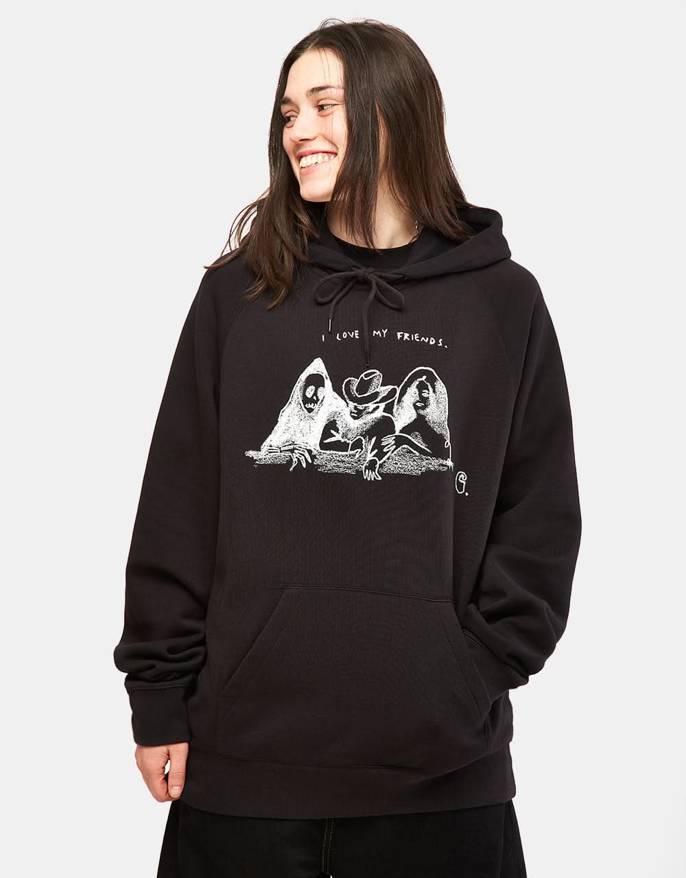Carhartt WIP Hooded Pepe Friends Sweatshirt - Black/White