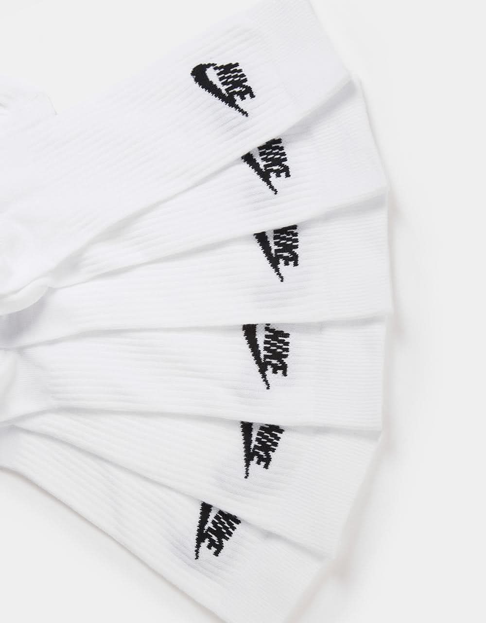 nike white swoosh logo 3 pack crew socks