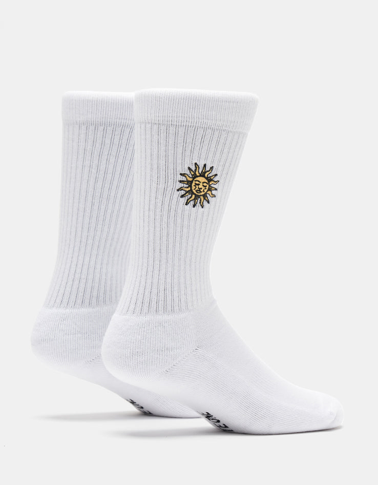 Route One Sun & Moon Crew Socks - White