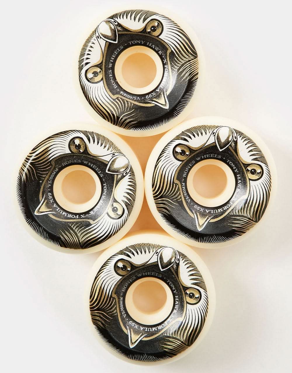 Bones Hawk Beak & Destroy X-Formula V5 Sidecut 99a Skateboard Wheels - 60mm