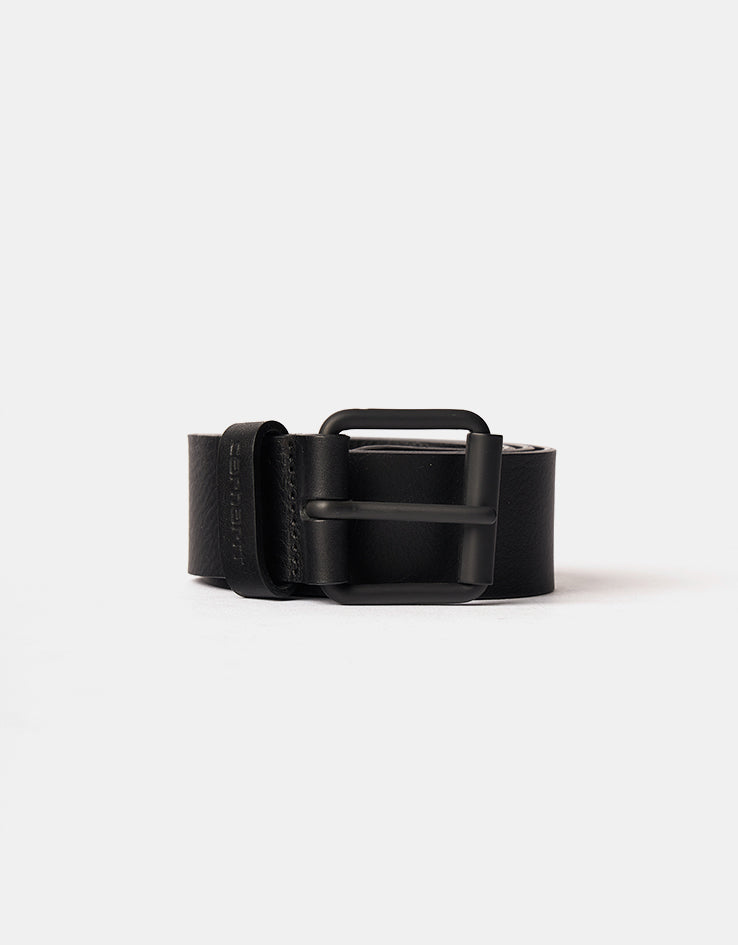 Carhartt WIP Script Leather Belt - Black/Black