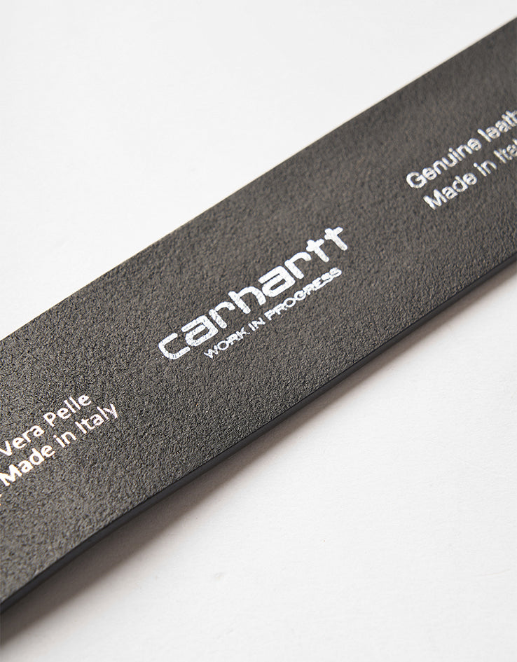 Carhartt WIP Script Leather Belt - Black/Black