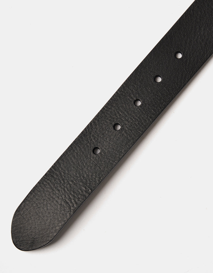 Carhartt WIP Script Leather Belt - Black/Black