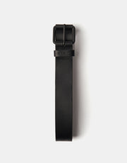 Carhartt WIP Script Leather Belt - Black/Black