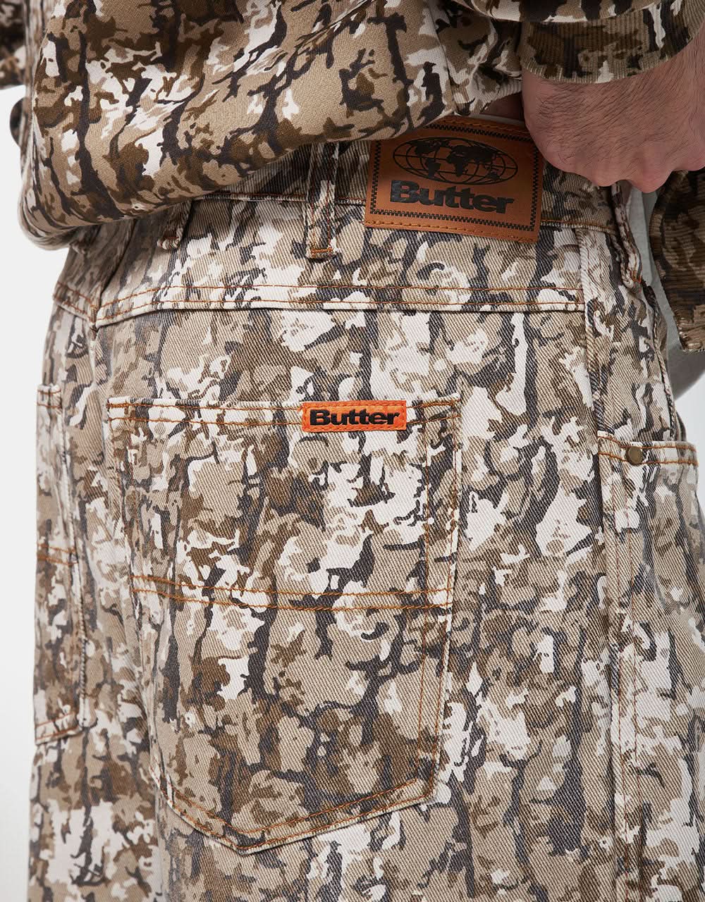 【BUTTER GOODS】Bark Camo Denim Jeans Tan Butter Goods Bark Camo Denim Jeans - Tan – Palm Isle Skateshop