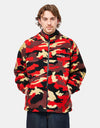 Butter Goods Camo Sherpa Jacket - Red