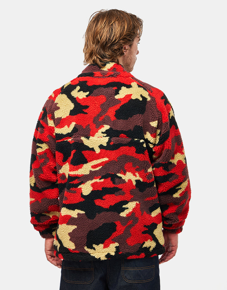 Butter Goods Camo Sherpa Jacket - Red