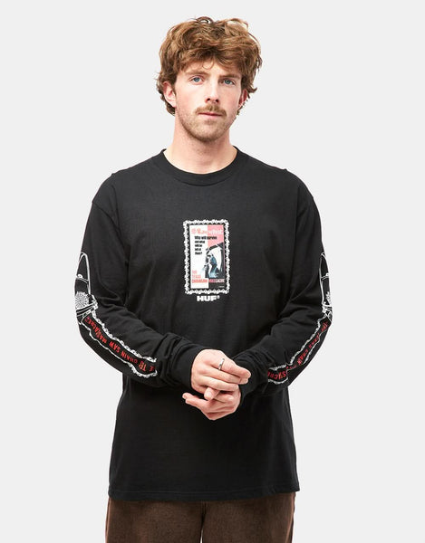 Tシャツ・カットソー HUF The Texas Chainsaw Massacre Dual Chain L/S T-Shirt Black HUF x The Texas Chainsaw Massacre Dual Chain Long Sleeve T