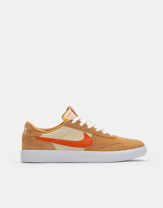 Nike SB Heritage Vulc Skate Shoes - Flax/College Orange-Oatmeal-White