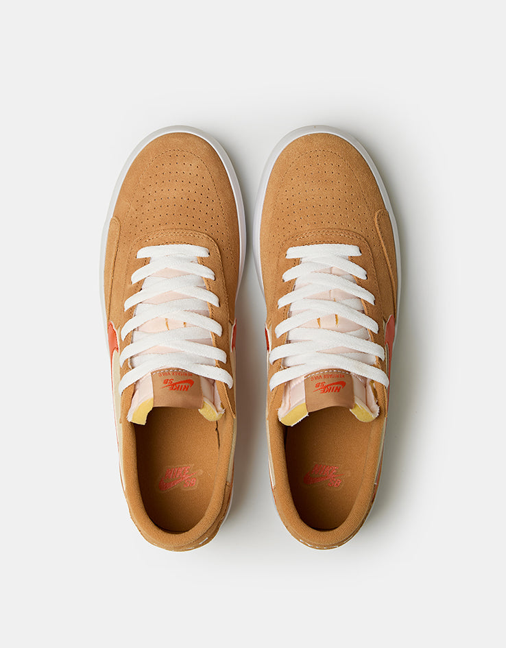 Nike SB Heritage Vulc Skate Shoes - Flax/College Orange-Oatmeal-White