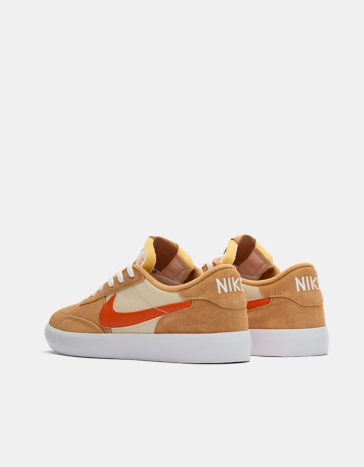 Nike SB Heritage Vulc Skate Shoes - Flax/College Orange-Oatmeal-White
