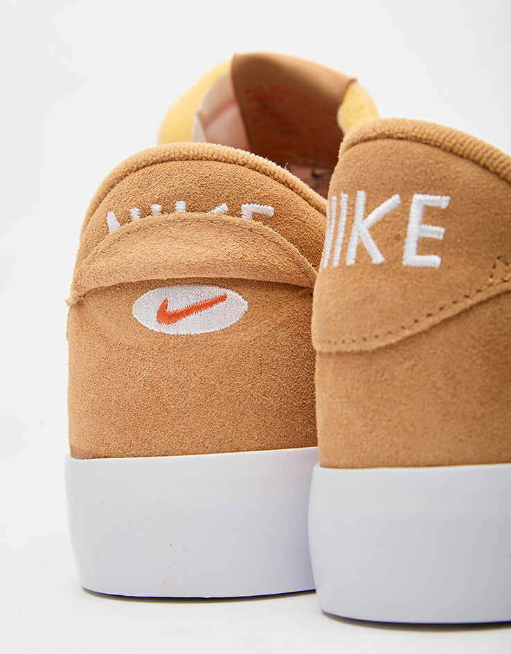 Nike SB Heritage Vulc Skate Shoes - Flax/College Orange-Oatmeal-White