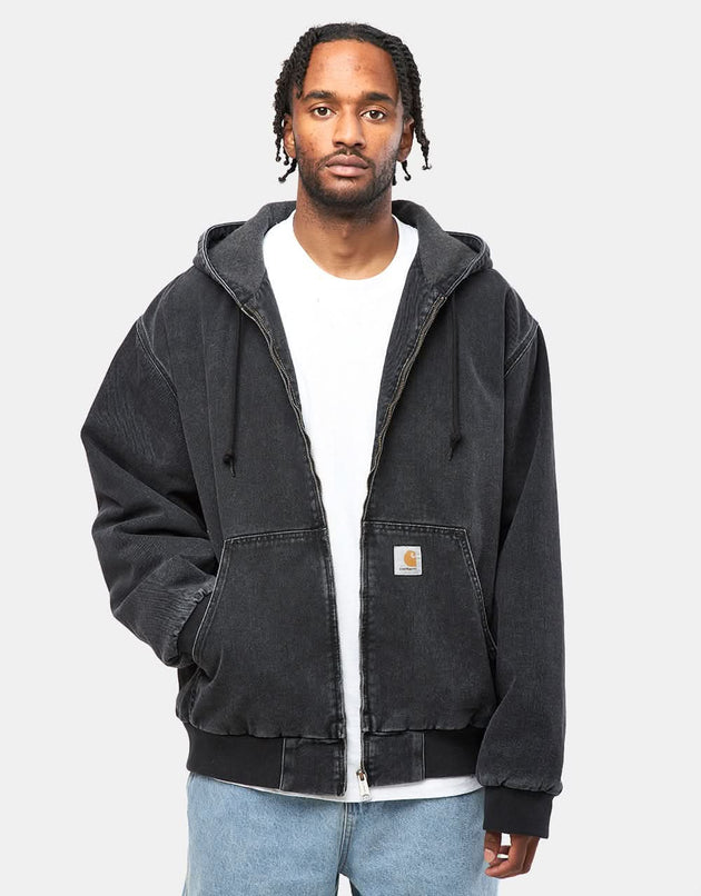 Carhartt WIP OG Active Jacket - Black 'Stone Washed' (Denim)