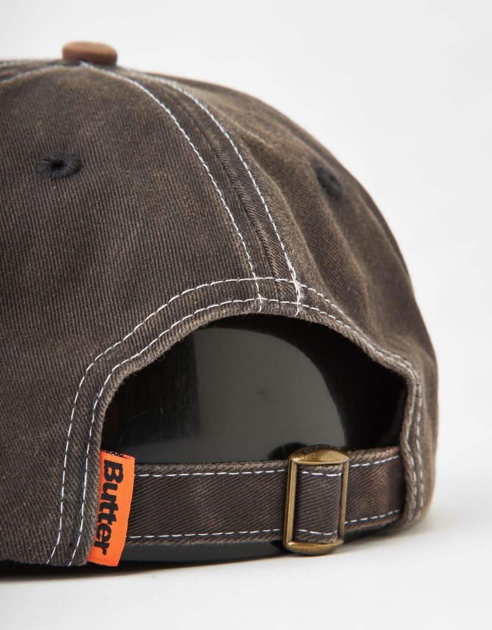 Butter Goods Art 6 Panel Strapback Cap - Charcoal/Redwood