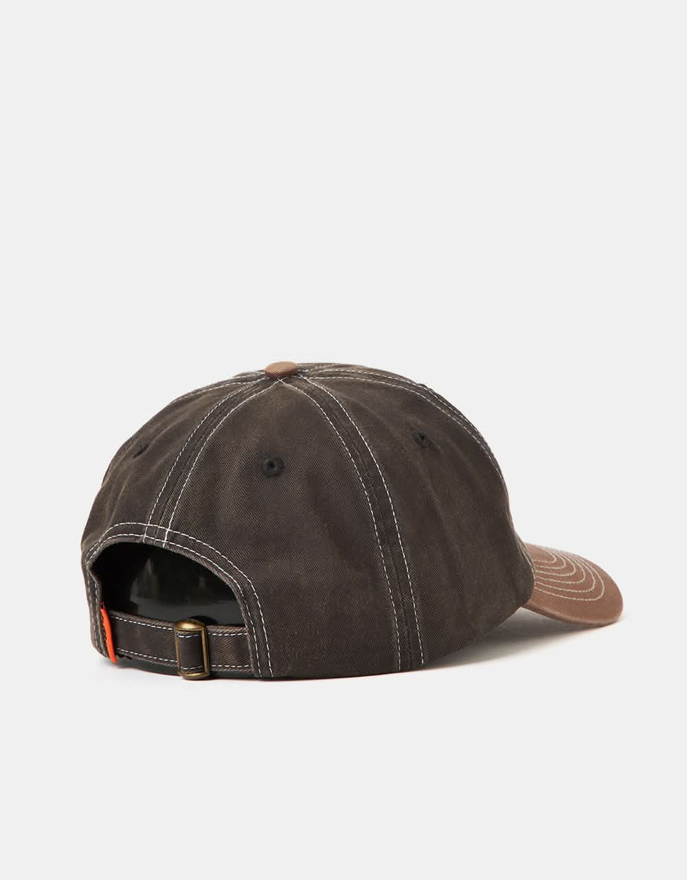 Butter Goods Art 6 Panel Strapback Cap - Charcoal/Redwood
