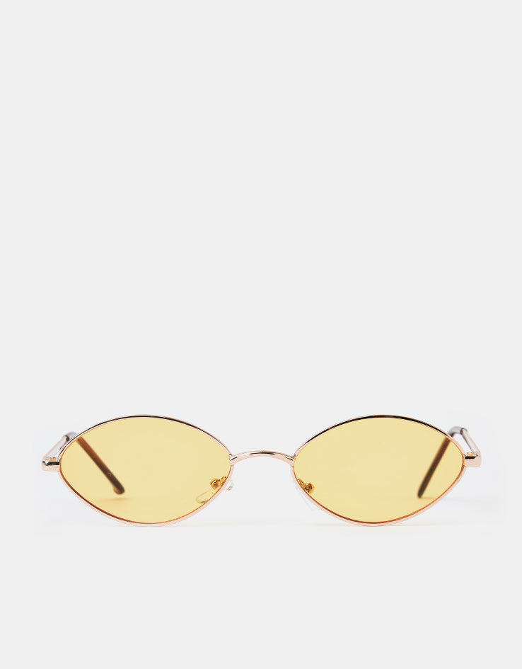 Route One Oval Rimmed Sunglasses - Gold (Orange Lens)