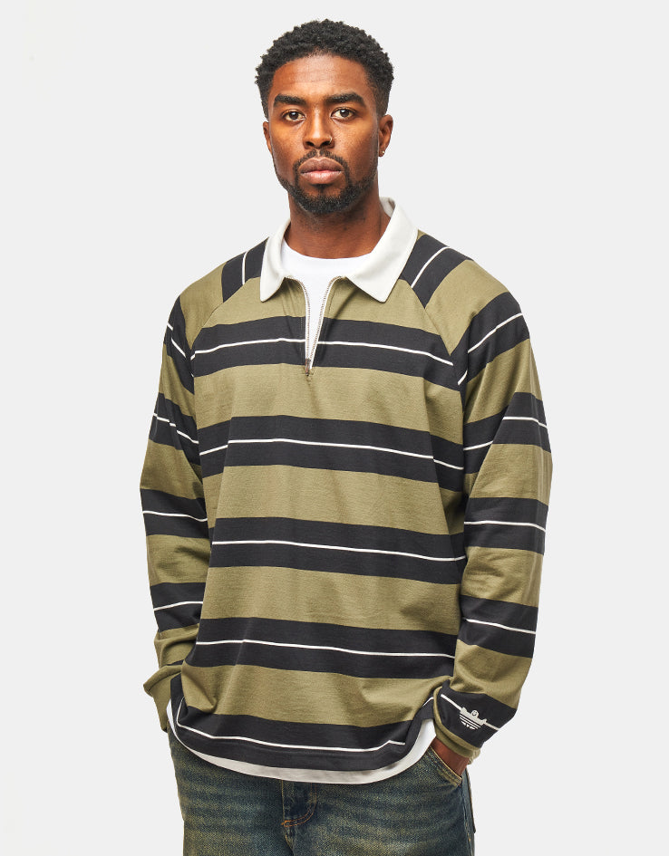 adidas Shmoo Rugby Shirt - Olive/Black/White