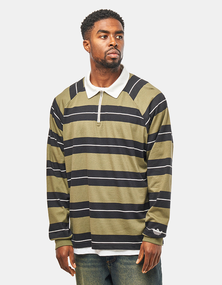 adidas Shmoo Rugby Shirt - Olive/Black/White