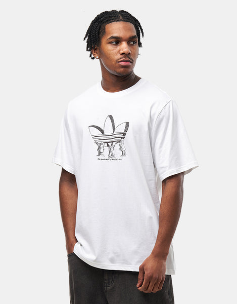 adidas Tref Lift T-Shirt - White/Dark Brown – Route One