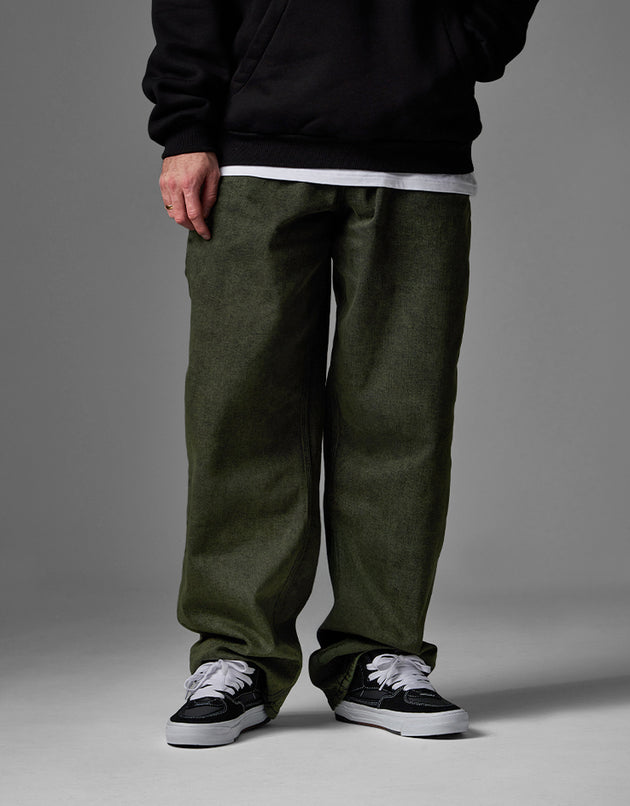 Route One Baggy Denim Jeans - Leaf Green