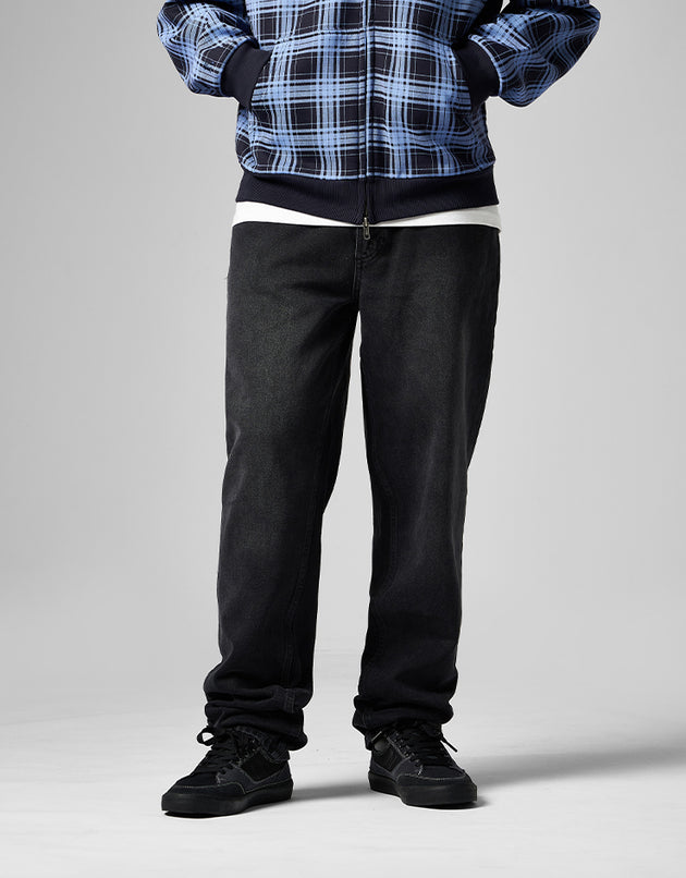 Route One Regular Tapered Denim Jeans - Washed Black