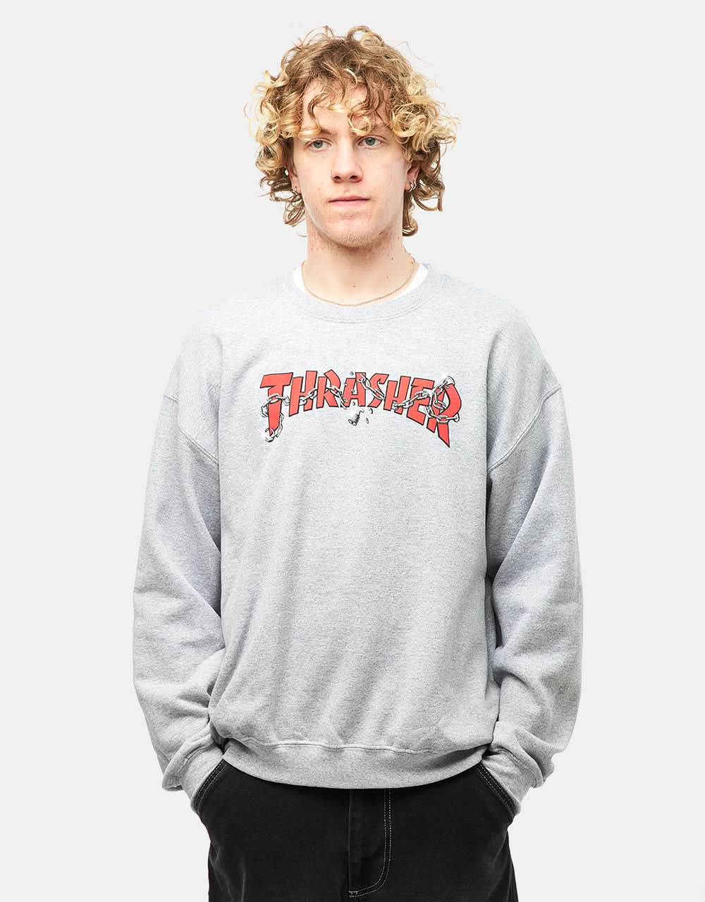 Thrasher Chains Crew Sweatshirt - Sport Grey – Route One