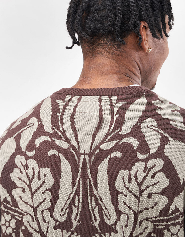 【GX1000】 Jacquard Knit Floral Sweater [Brown] GX1000 Jacquard Knit Floral Sweater - brown | Tactics