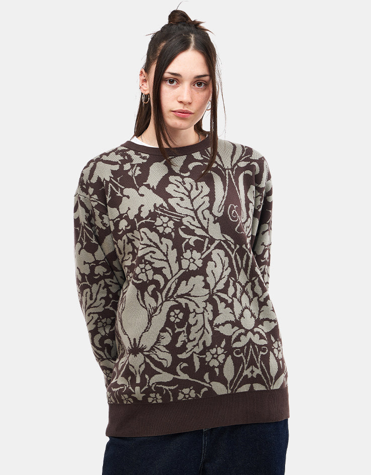 GX1000 Jacquard Knit Floral Sweater - Brown/Cream – Route One