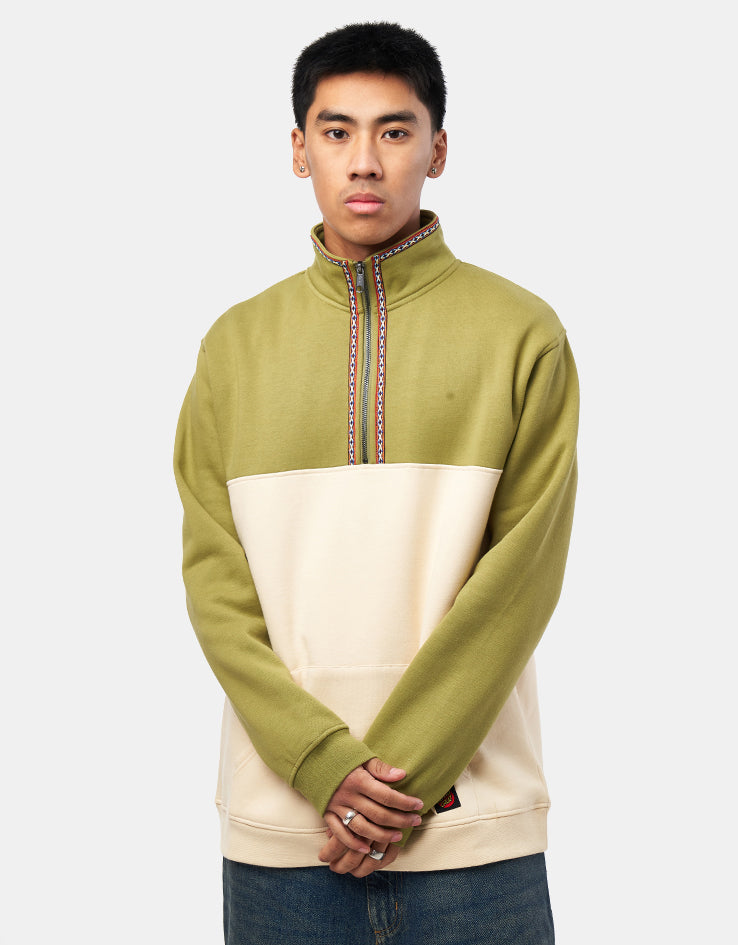 Santa Cruz Quarter Zip Camper Crew - Iguana/Blond Wood