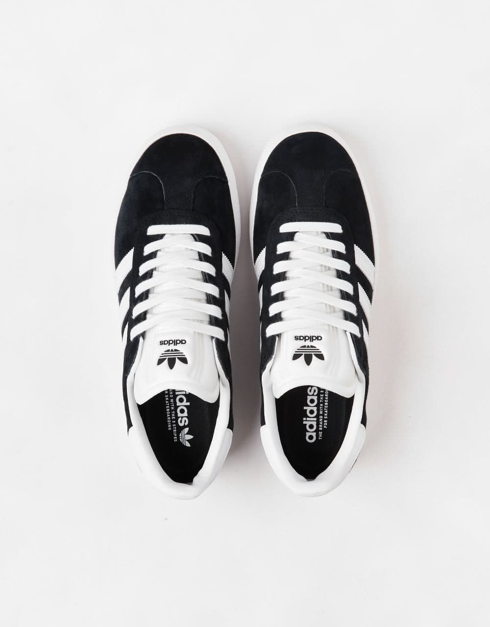 adidas Gazelle ADV Skate Shoes - Core Black/White/Gold Metallic Route One adidas Gazelle ADV Skate Shoes - Core Black/White/Gold Metallic Route One