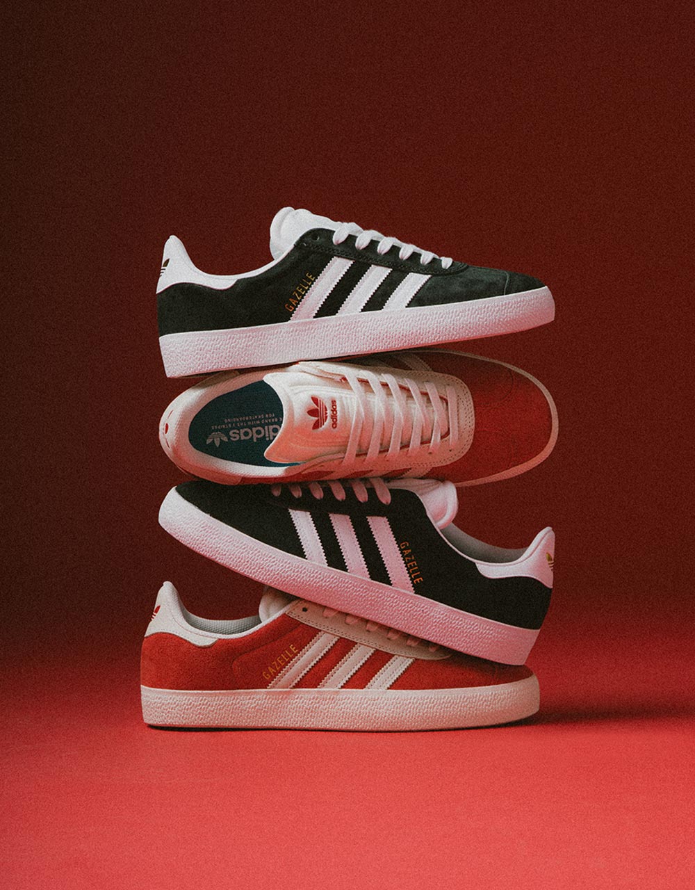 adidas Gazelle ADV Skate Shoes - Better Scarlet/Chalk White/Gold Metal Route One adidas Gazelle ADV Skate Shoes - Better Scarlet/Chalk White/Gold Metal Route One