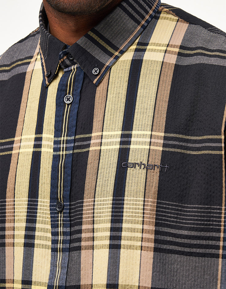 Carhartt WIP Short Roslin Shirt - Roslin Check/Black/Black