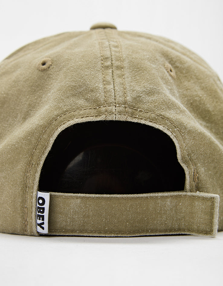 Obey Icon Eyes Pigment 6 Panel Velcro Back Cap - Pigment Khaki