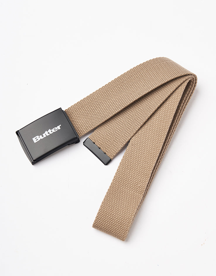 Butter Goods Logo Woven Web Belt - Tan