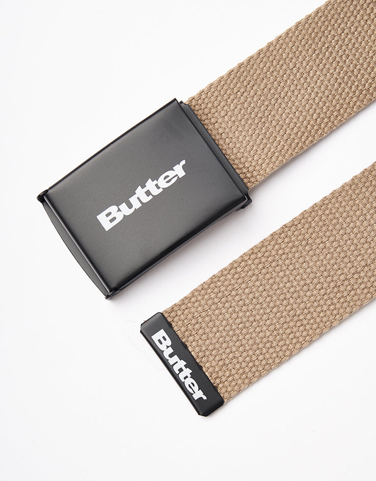 Butter Goods Logo Woven Web Belt - Tan