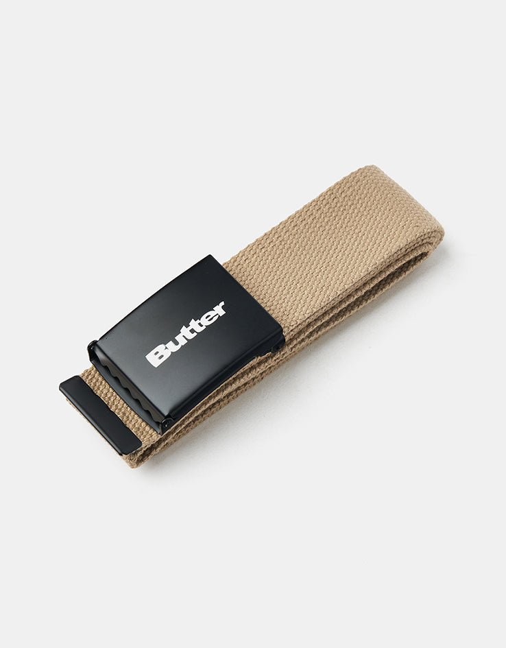 Butter Goods Logo Woven Web Belt - Tan