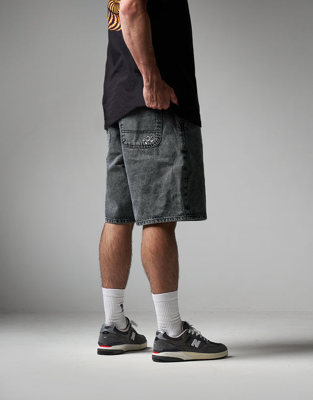 Route One Super Baggy OG Denim Shorts - Slate Grey