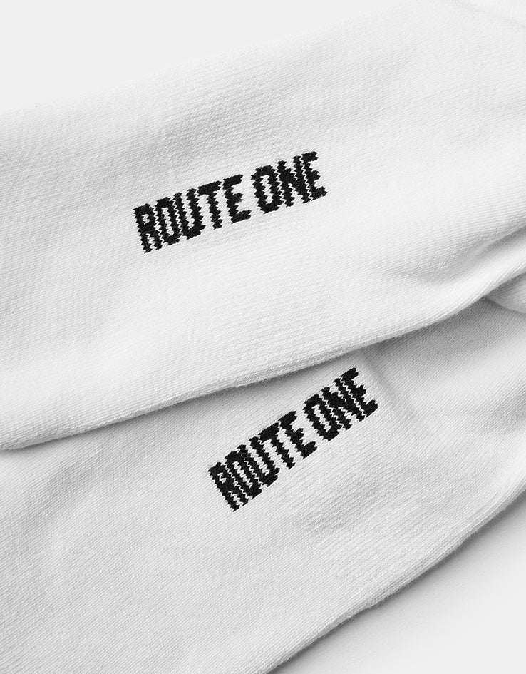 Route One Stash Crew Socks - White