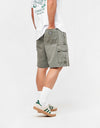 Obey Bigwig Baggy Denim Cargo Short - Grape Leaf Faded Wash
