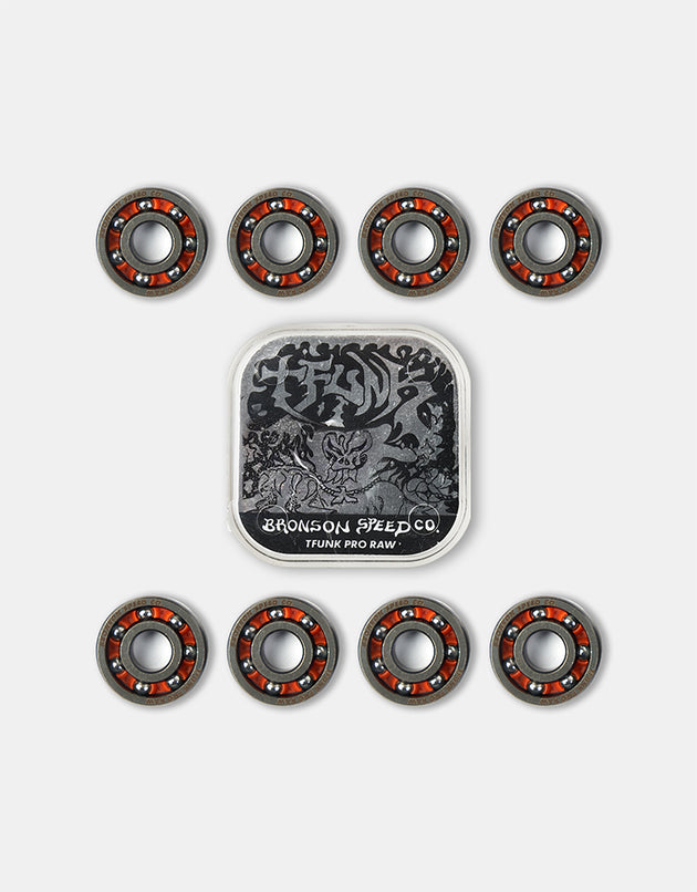 Bronson Speed Co. T-Funk Pro RAW Shieldless Skateboard Bearings