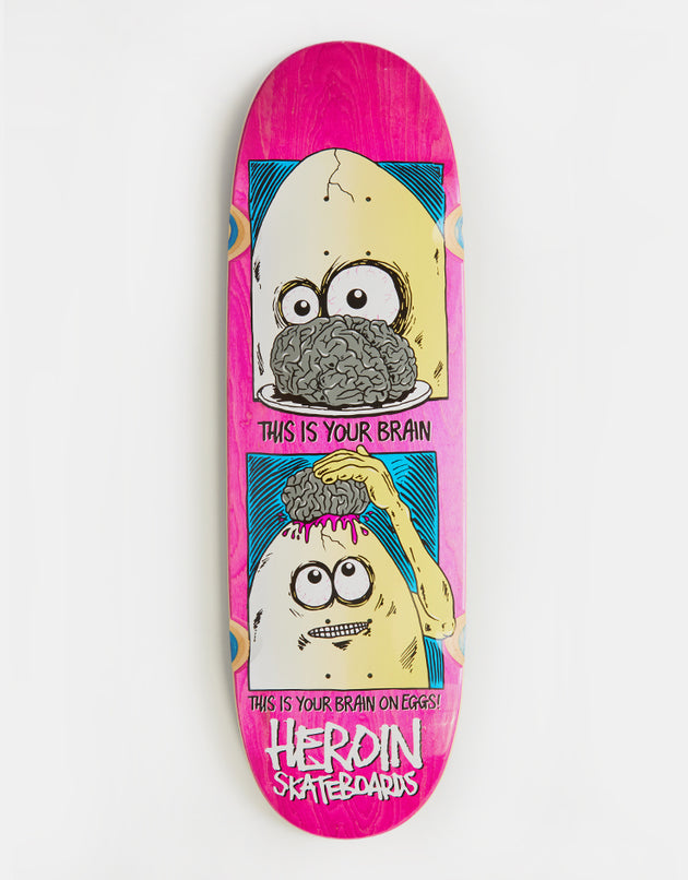 Heroin Brain On Eggs Skateboard Deck - 9.5”