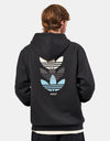 adidas Triple Trefoil Pullover Hoodie - Black/Preloved Blue